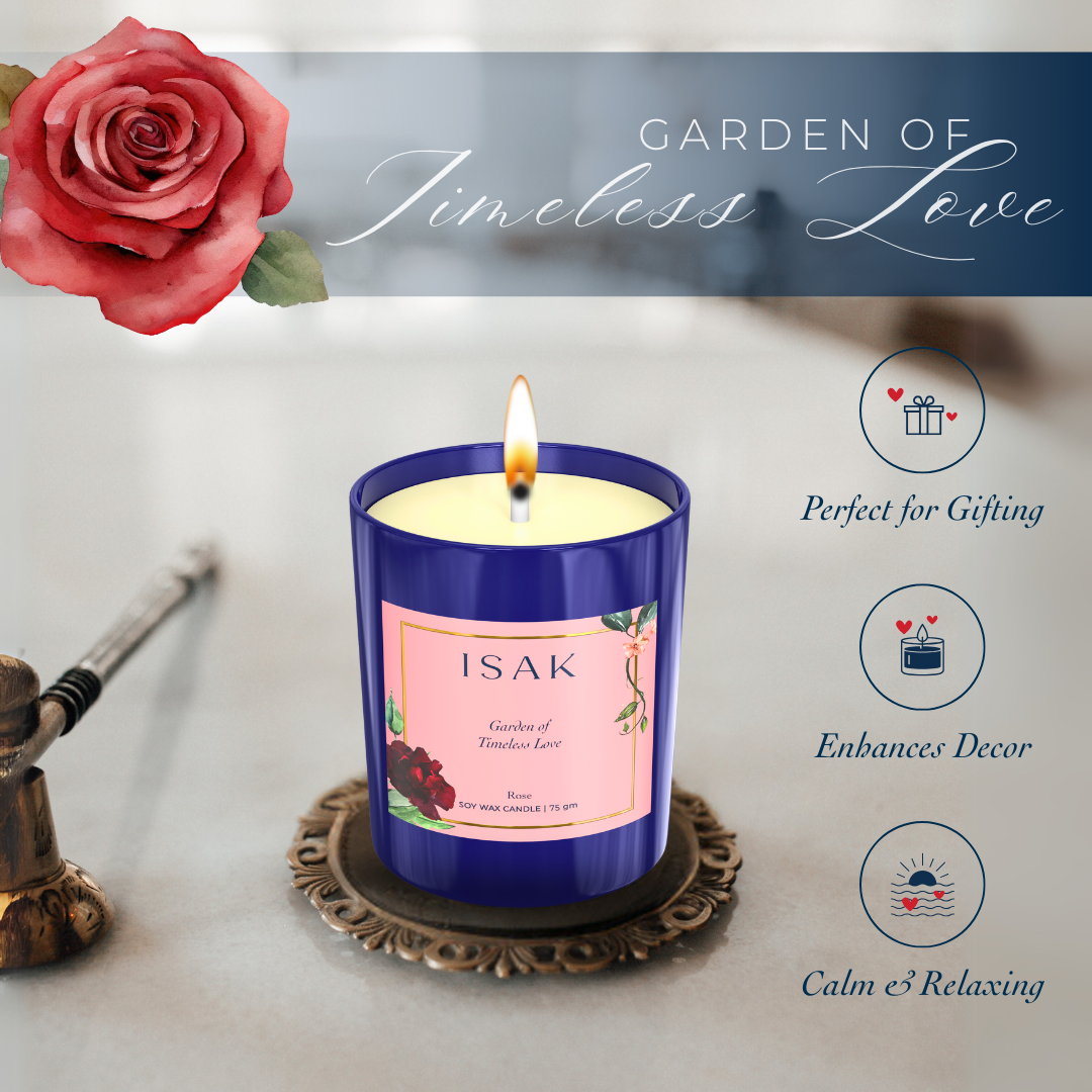 Rose fragrance candle